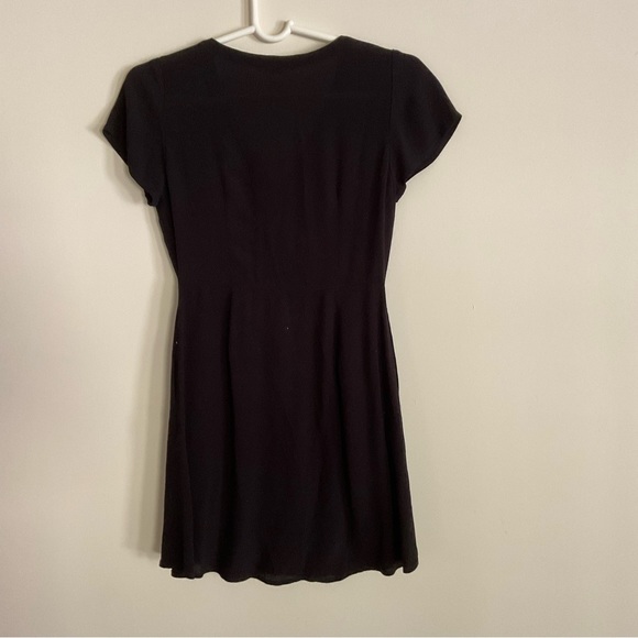 LOFT black a-line button dress - Picture 3 of 4